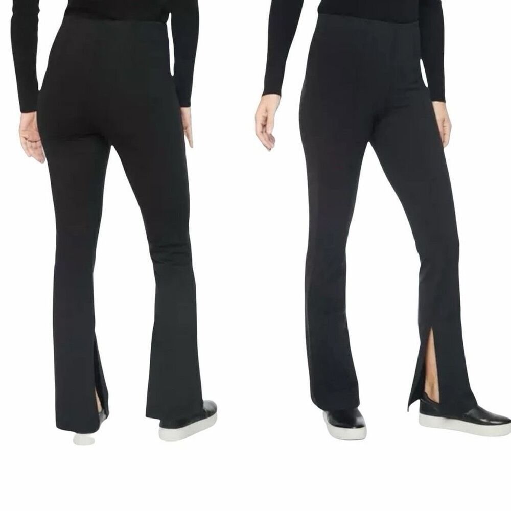 Athleta Greenwich Black Flare Pant Ankle Slits Leggings Medium #775
